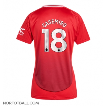Billige Fotballdrakt Manchester United Casemiro #18 Replika Hjemmedrakt Dame 2024-25 Kortermet
